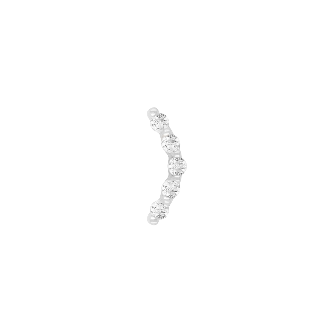 Diem Threadless End with Diamond Threadless Ends Buddha Jewelry 14k White Gold