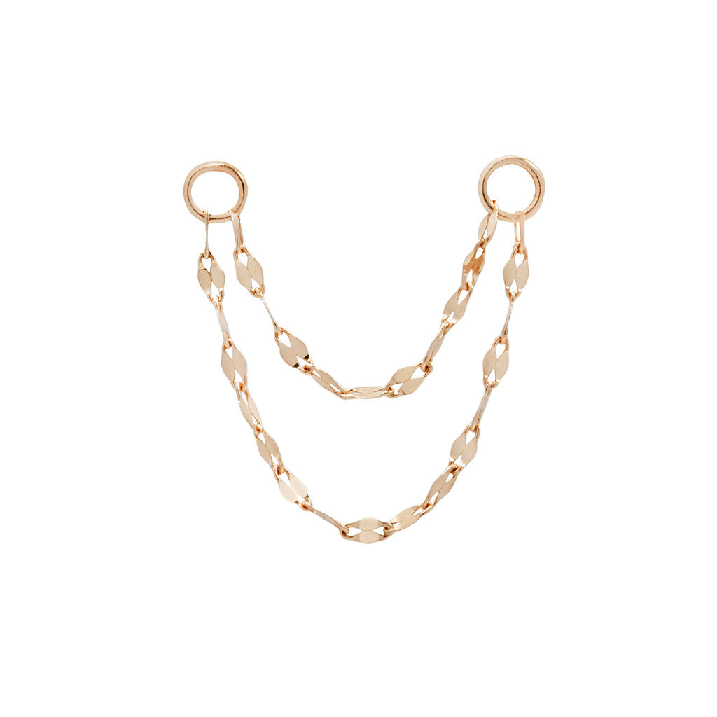 Tile Double Chain Chains Buddha Jewelry 14k Rose Gold