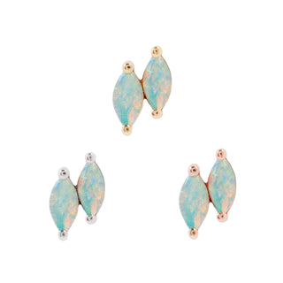 Double Zuri Marquise Opal Threadless Ends Buddha Jewelry   