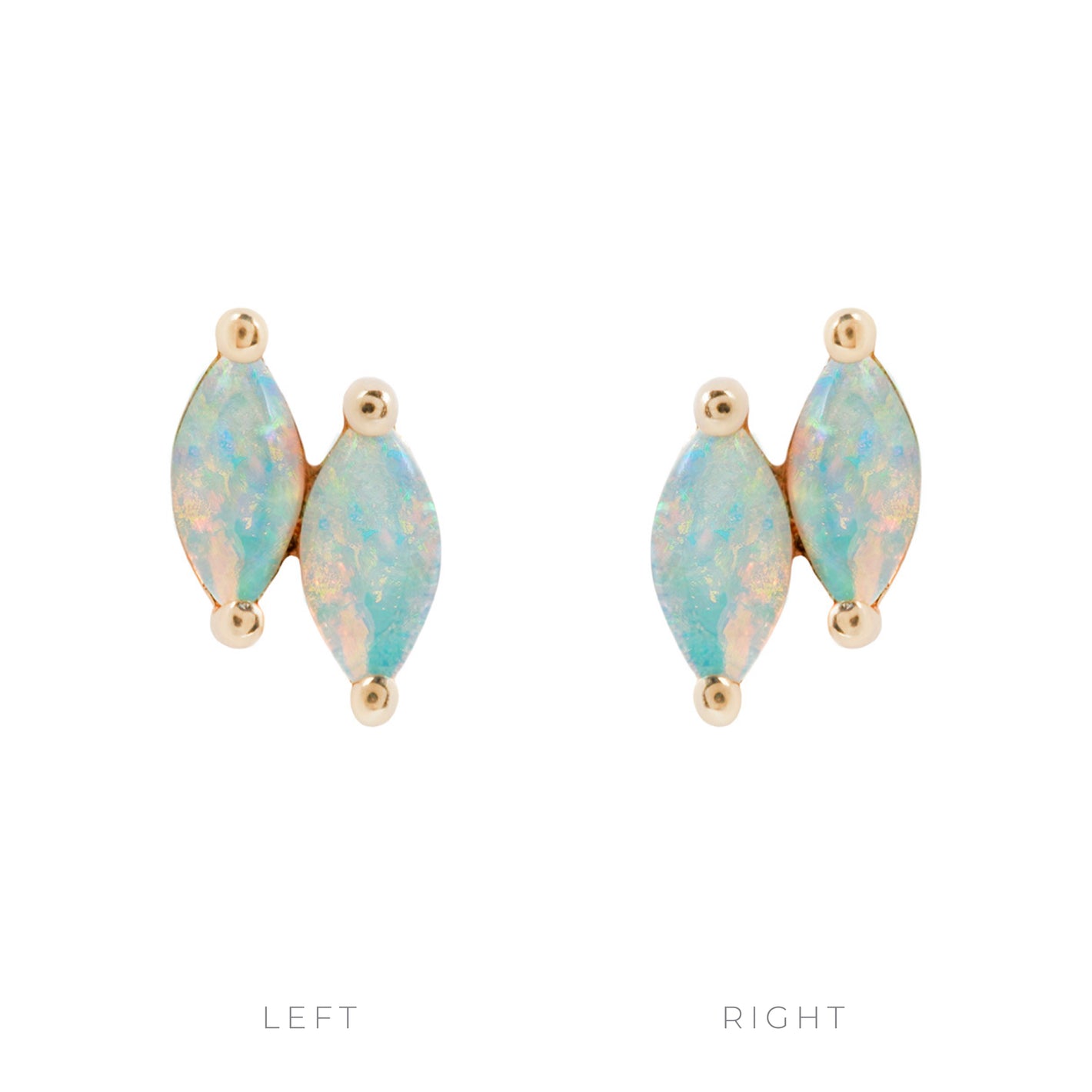 Zuri Double Threadless End with Opal Threadless Ends Buddha Jewelry