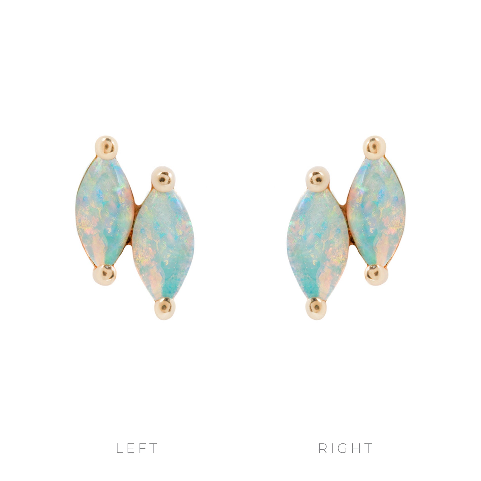 Zuri Double Threadless End with Opal Threadless Ends Buddha Jewelry