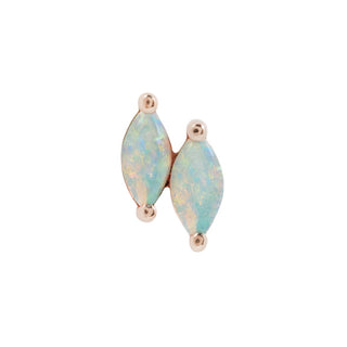 Double Zuri Marquise Opal Threadless Ends Buddha Jewelry Rose Gold Left 