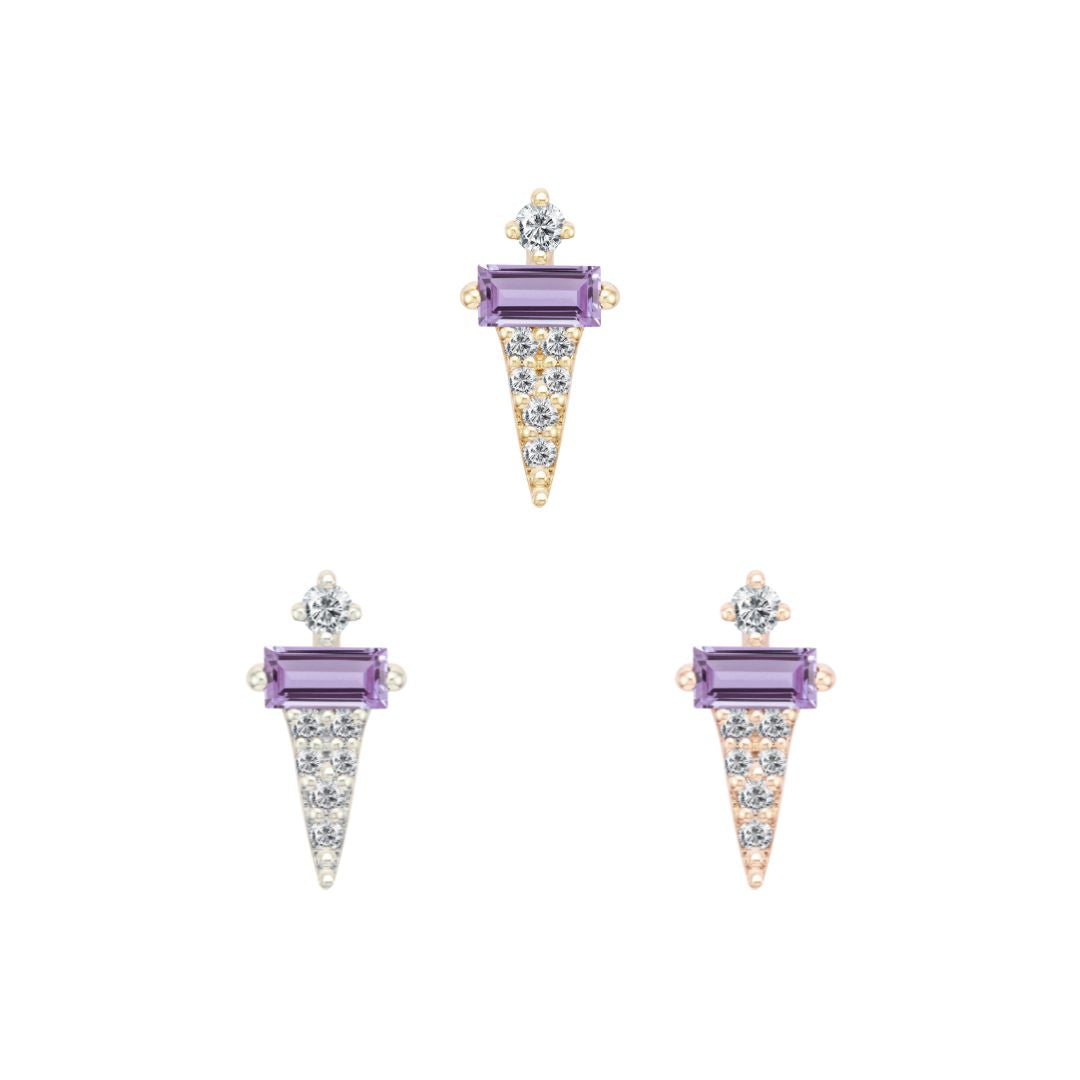 Dystrikt Threadless End with Amethyst Threadless Ends Buddha Jewelry