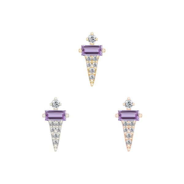 Dystrikt Threadless End with Amethyst Threadless Ends Buddha Jewelry