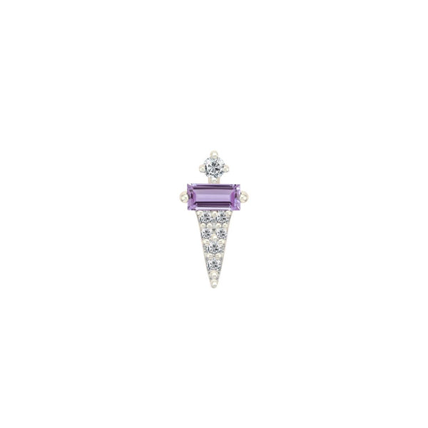 Dystrikt Threadless End with Amethyst Threadless Ends Buddha Jewelry 14k White Gold