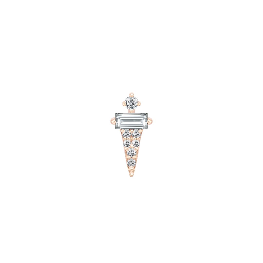 Dystrikt Threadless End with CZ Threadless Ends Buddha Jewelry 14k Rose Gold