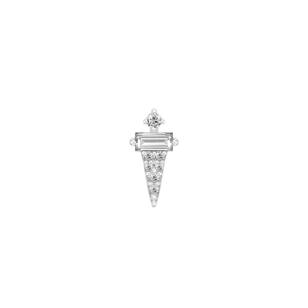 Dystrikt Threadless End with CZ Threadless Ends Buddha Jewelry 14k White Gold