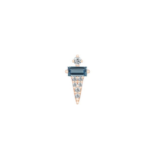 Dystrikt Threadless End with London Blue Topaz Threadless Ends Buddha Jewelry Rose Gold