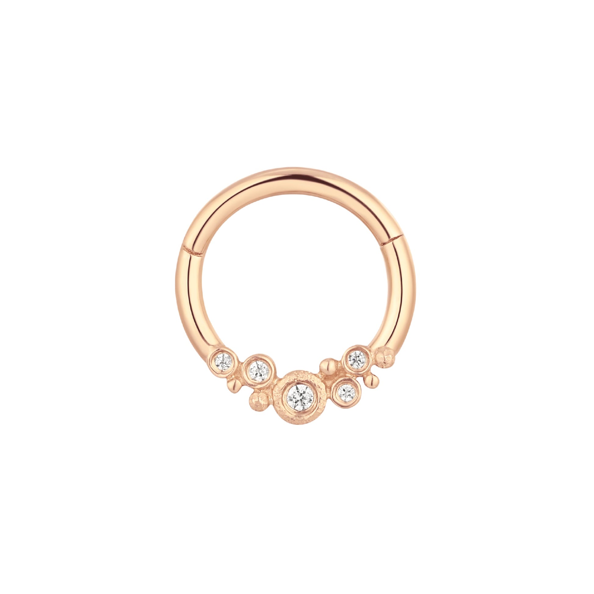 Effervescent Clicker with CZ Clickers Buddha Jewelry 14k Rose Gold