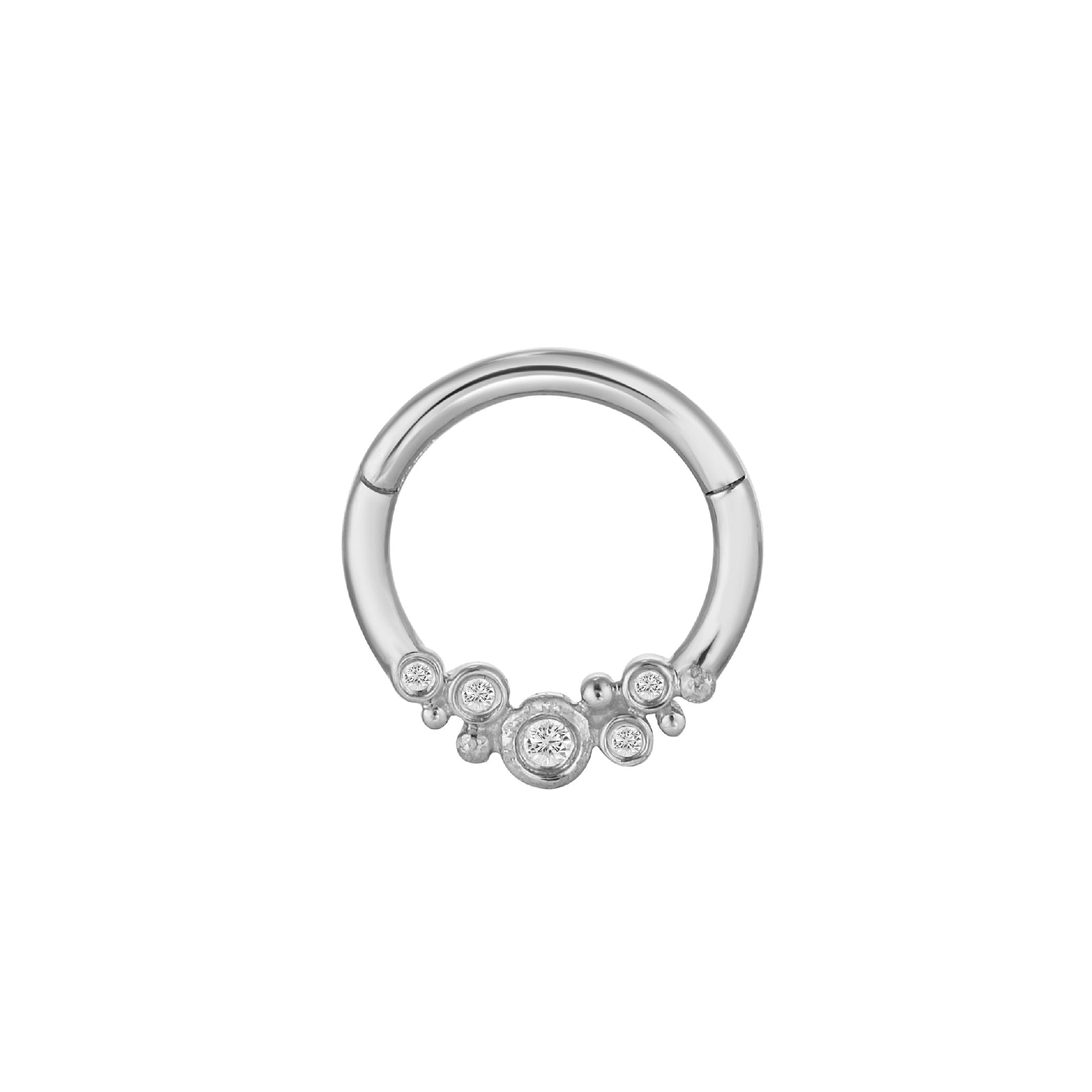 Effervescent Clicker with CZ Clickers Buddha Jewelry 14k White Gold