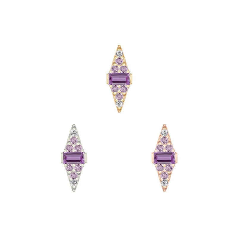 APP-Electric Feel Threadless End with Amethyst Ombre Threadless Ends Buddha Jewelry