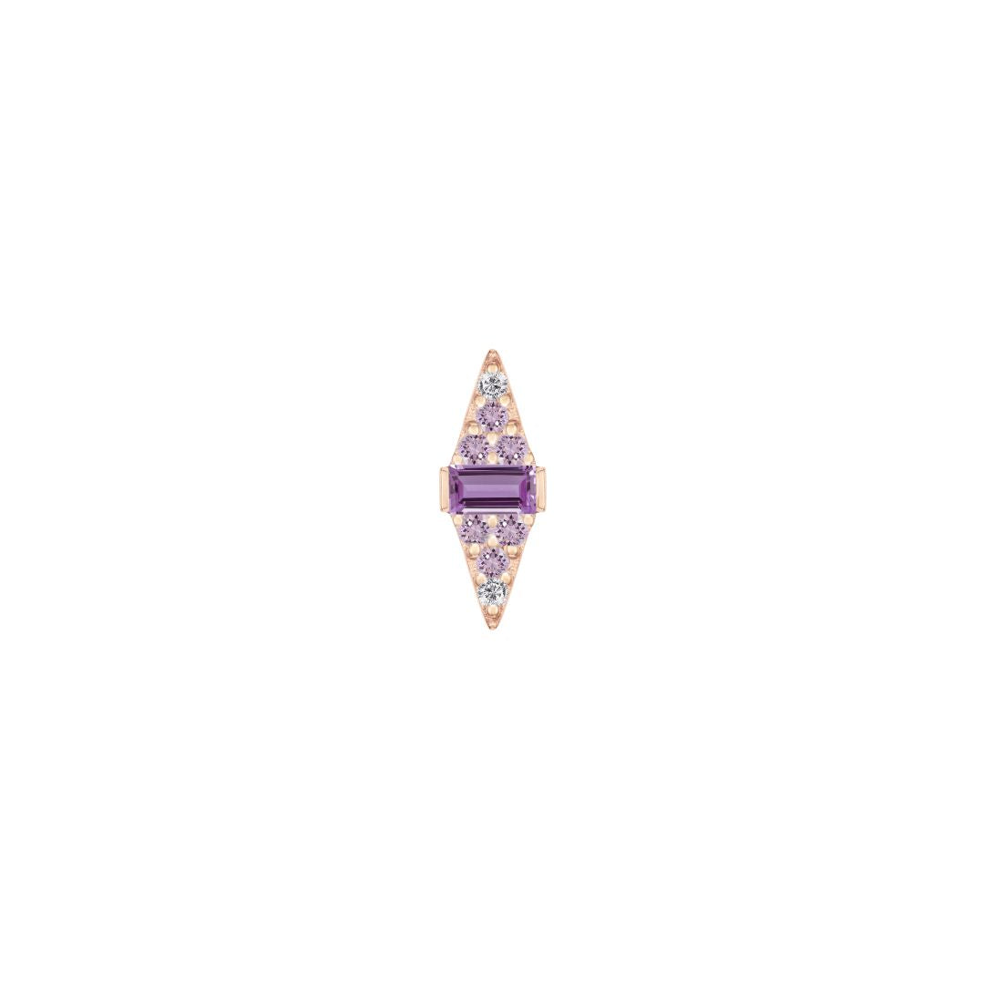 Electric Feel Threadless End with Amethyst Ombre Threadless Ends Buddha Jewelry 14k Rose Gold