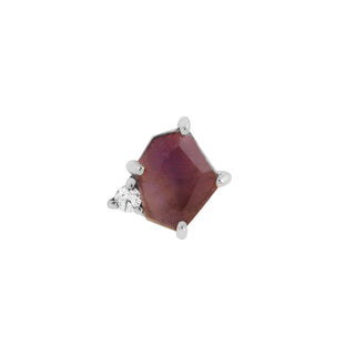 Elicit - Amethyst + CZ - Threadless End Threadless Ends Buddha Jewelry White Gold  