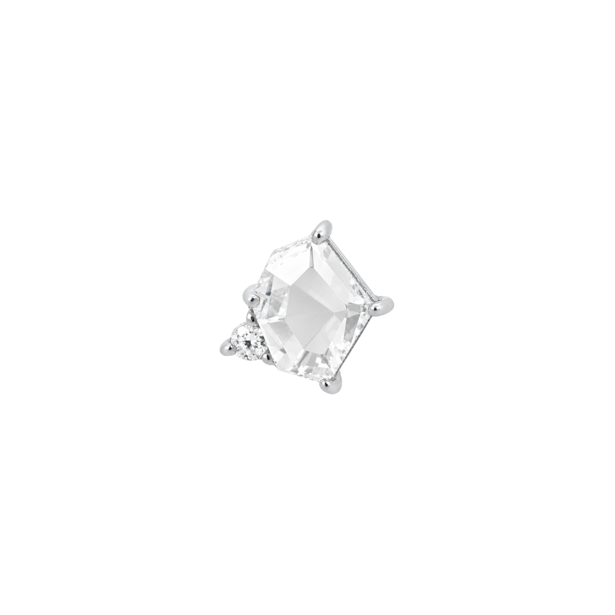 Elicit Threadless End with CZ Threadless Ends Buddha Jewelry 14k White Gold