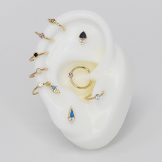 Fixed Bezel Bead Ring 2mm Smoky Quartz - Side Set Facing Seam Rings Buddha Jewelry   