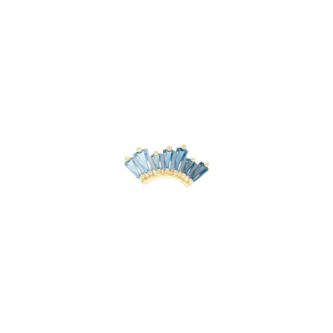 Enlighten Threadless End with Blue Topaz Ombre Threadless Ends Buddha Jewelry 14k Yellow Gold