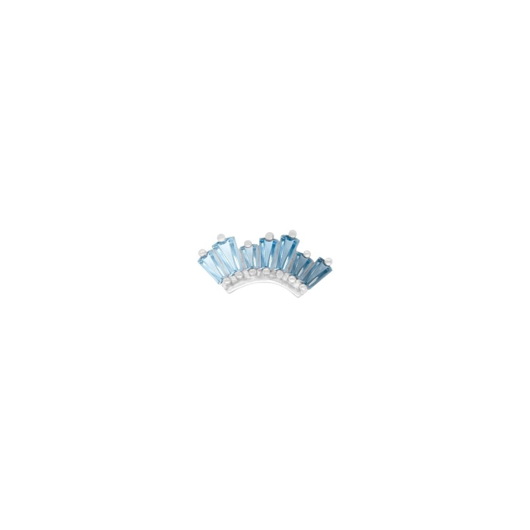 Enlighten Threadless End with Blue Topaz Ombre Threadless Ends Buddha Jewelry 14k White Gold
