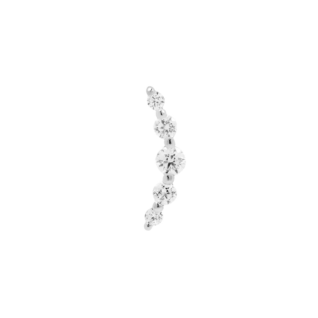 Eternal Threadless End with CZ Threadless Ends Buddha Jewelry 14k White Gold