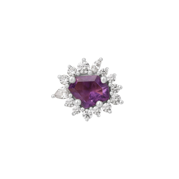 Eye Candy Threadless End with Amethyst Threadless Ends Buddha Jewelry 14k White Gold