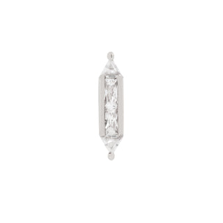 Fearless - CZ - Threadless End Threadless Ends Buddha Jewelry White Gold