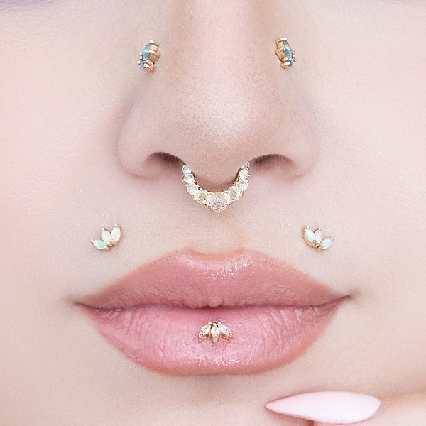 APP-Moet Mini Threadless End with Rainbow Moonstone Threadless Ends Buddha Jewelry