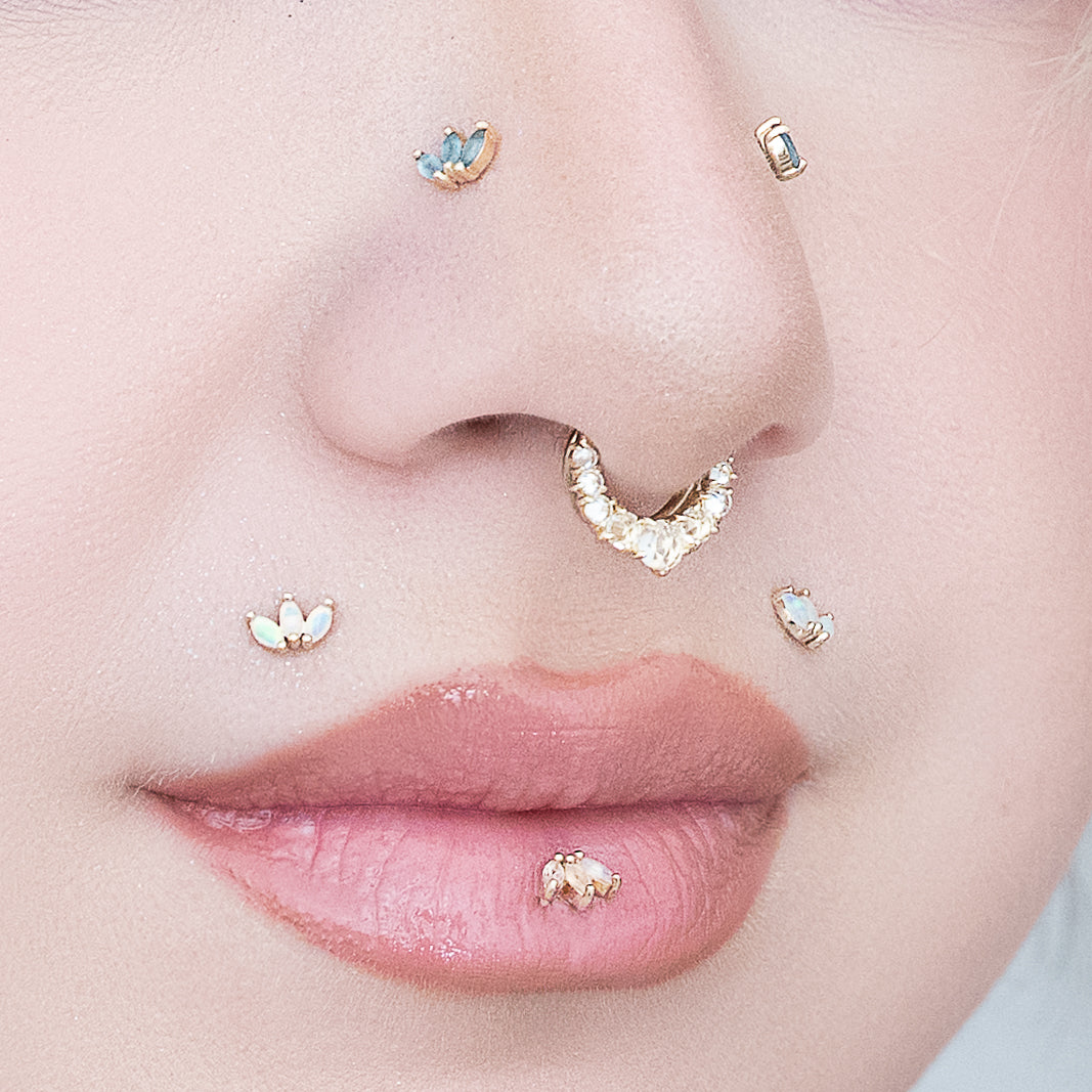 Moet Mini Threadless End with Opal Threadless Ends Buddha Jewelry