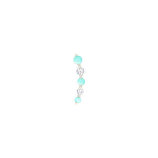 Flow - Turquoise - Threadless End Threadless Ends Buddha Jewelry White Gold