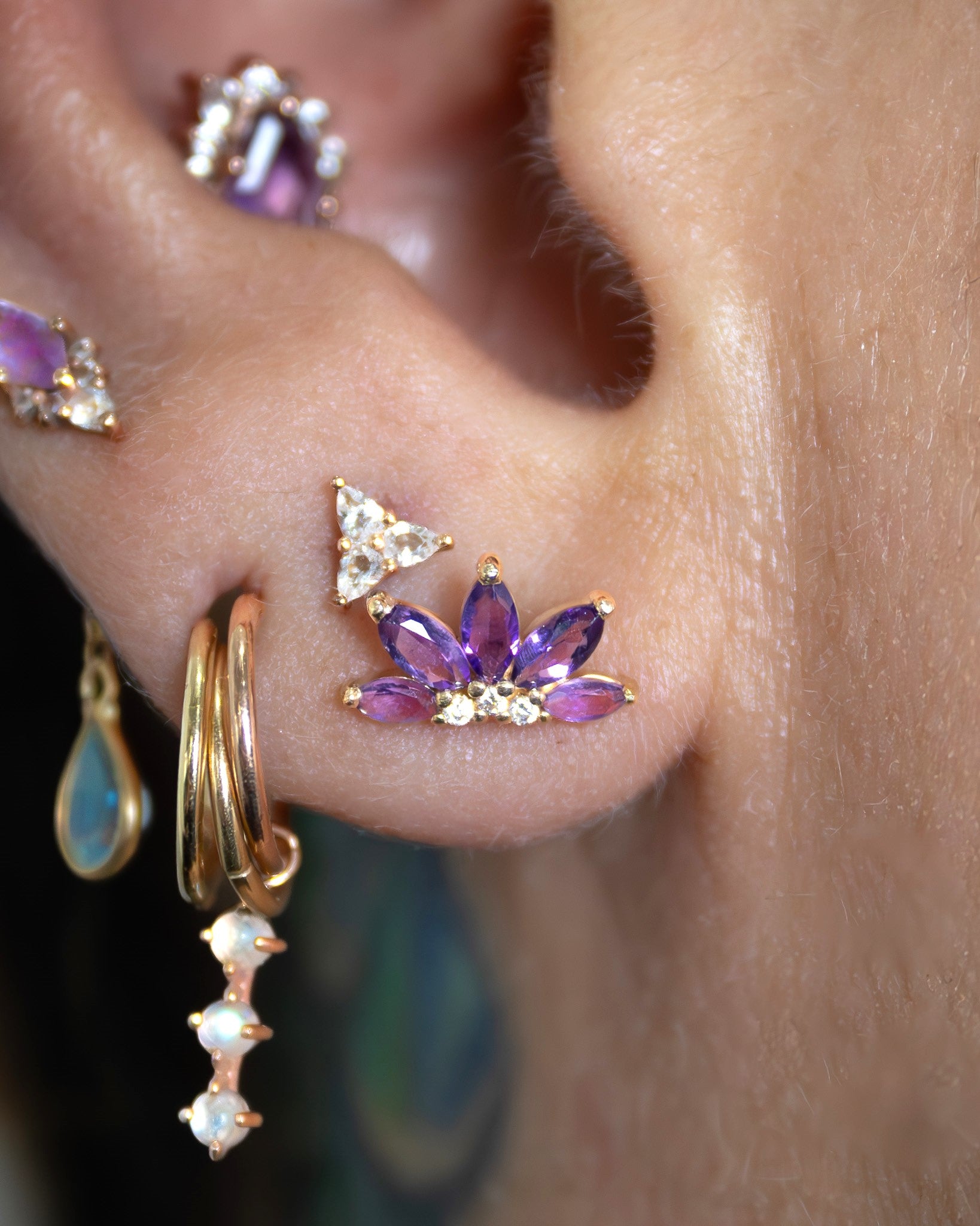 Valentina Threadless End with Amethyst Threadless Ends Buddha Jewelry