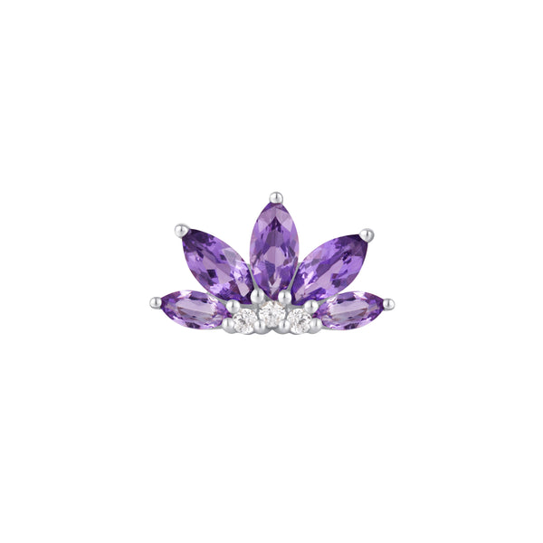 Valentina Threadless End with Amethyst Threadless Ends Buddha Jewelry 14k White Gold