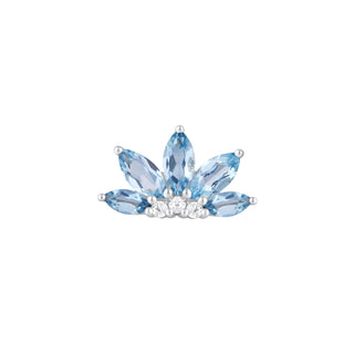Valentina - London Blue Topaz + CZ - Threadless End Threadless Ends Buddha Jewelry White Gold  
