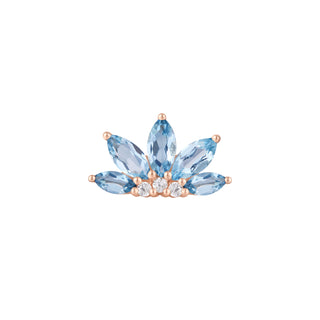 Valentina - London Blue Topaz + CZ - Threadless End Threadless Ends Buddha Jewelry Rose Gold  