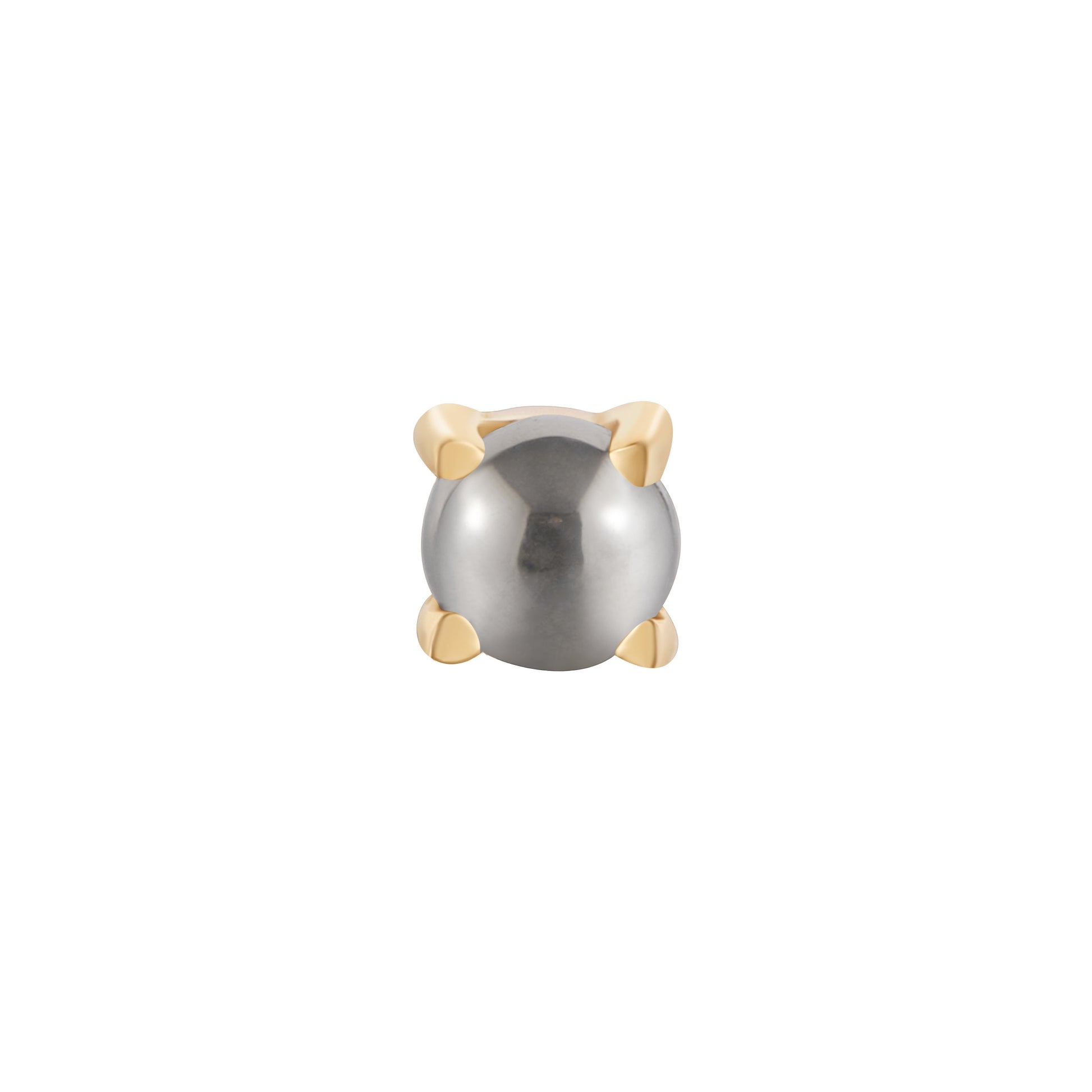 Prong Gem Threadless End with Pyrite Threadless Ends Buddha Jewelry 14k Yellow Gold