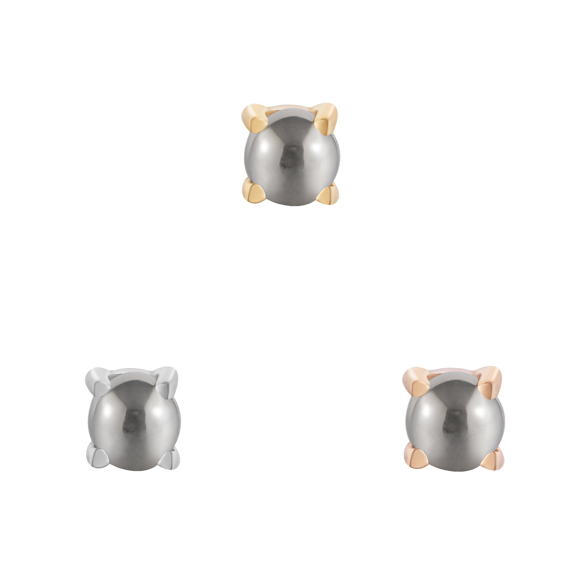 Prong Gem Threadless End with Pyrite Threadless Ends Buddha Jewelry