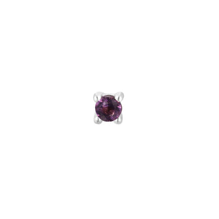 Amethyst Prong - Threadless End Threadless Ends Buddha Jewelry White Gold  