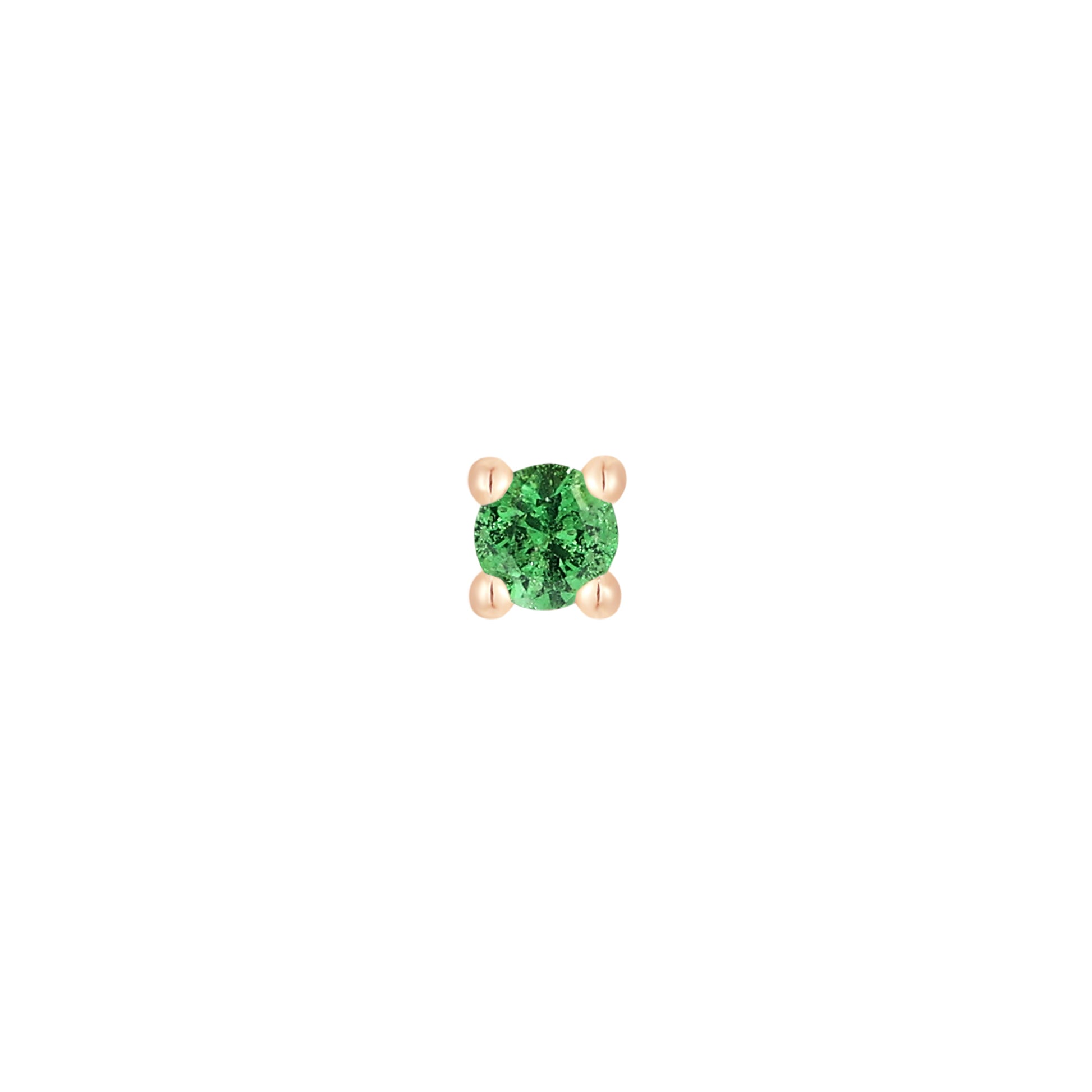 Prong Gem Threadless End with Tsavorite Threadless Ends Buddha Jewelry 14k Rose Gold