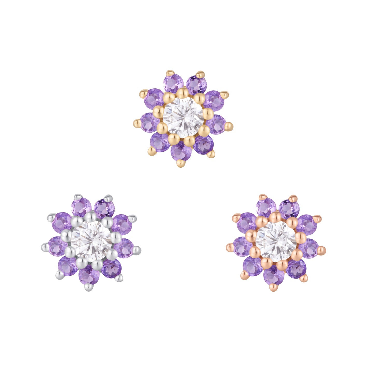 Eloise Threadless End with Amethyst Threadless Ends Buddha Jewelry