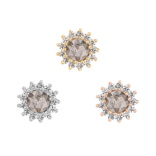 Delphine - Grey Diamond + White Sapphire - Threadless End Threadless Ends Buddha Jewelry   