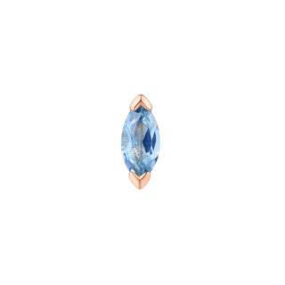 Zuri - London Blue Topaz - Threadless End Threadless Ends Buddha Jewelry Rose Gold 1.5x3mm 