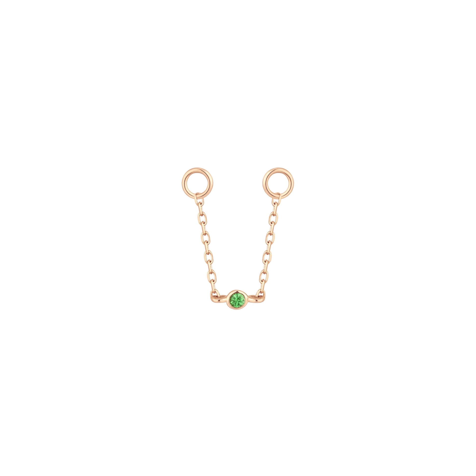 Bezel Bead Chain with Tsavorite Chains Buddha Jewelry 14k Rose Gold