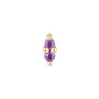 Mishka 2 - Amethyst - Threadless End Threadless Ends Buddha Jewelry Yellow Gold  