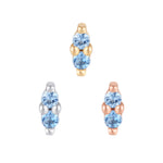 Mishka 2 Threadless End with London Blue Topaz Threadless Ends Buddha Jewelry