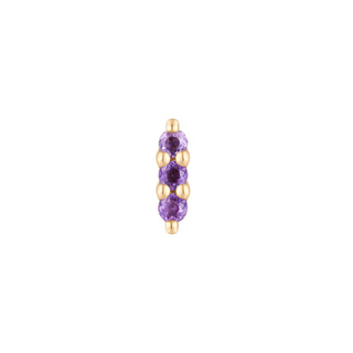 Mishka 3 - Amethyst - Threadless End Threadless Ends Buddha Jewelry Yellow Gold  