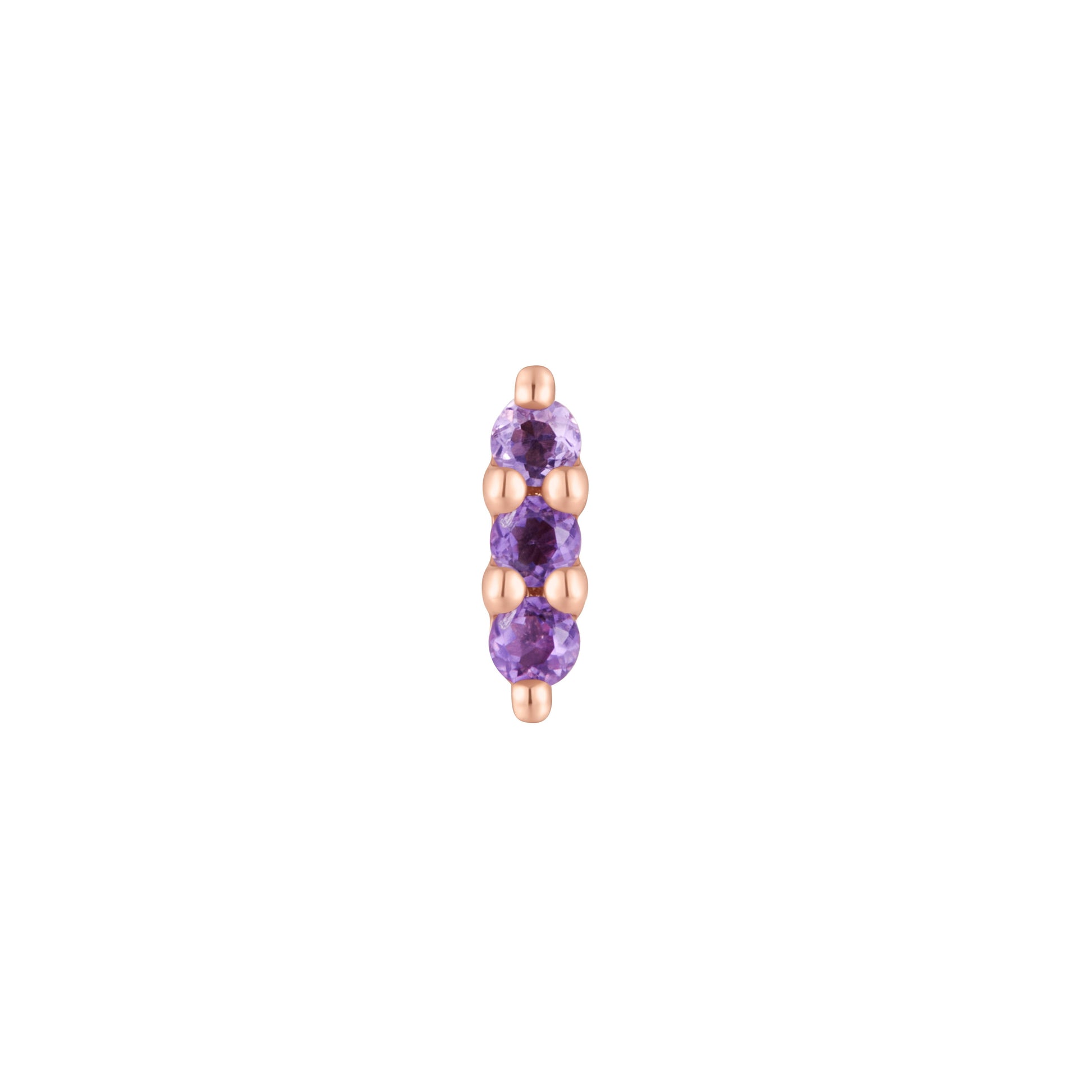 Mishka 3 Threadless End with Amethyst Threadless Ends Buddha Jewelry 14k Rose Gold