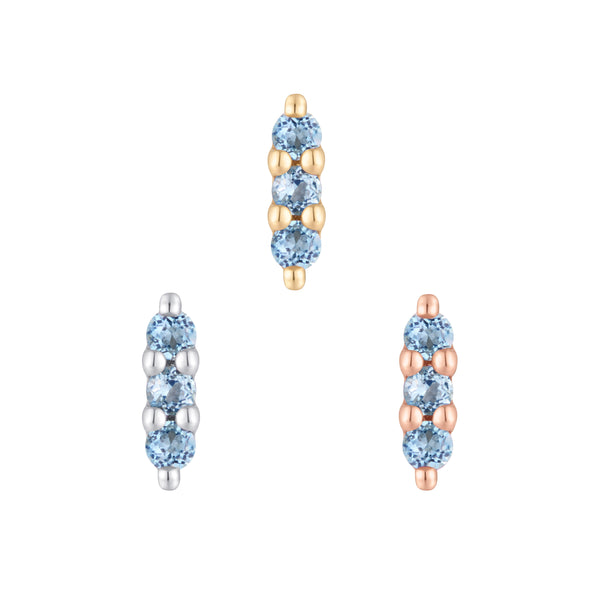 Mishka 3 Threadless End with London Blue Topaz Threadless Ends Buddha Jewelry