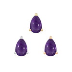 Pear Prong Threadless End with Amethyst Threadless Ends Buddha Jewelry