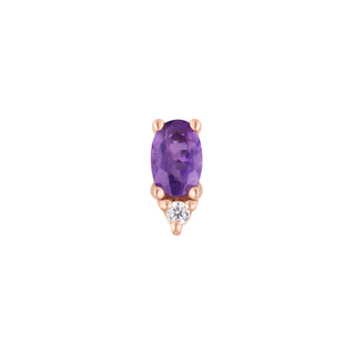 Desden - Amethyst + CZ - Threadless End Threadless Ends Buddha Jewelry Rose Gold  