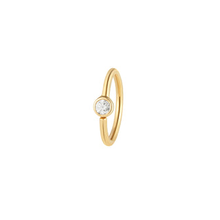 Fixed Bezel Bead Ring 2mm CZ - Side Set Facing Seam Rings Buddha Jewelry Yellow Gold  