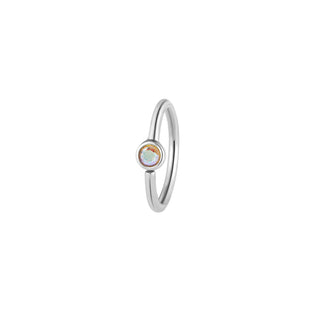 Fixed Bezel Bead Ring 2mm Mercury Mist Topaz - Side Set Facing Fixed Rings Buddha Jewelry White Gold 5/16" 
