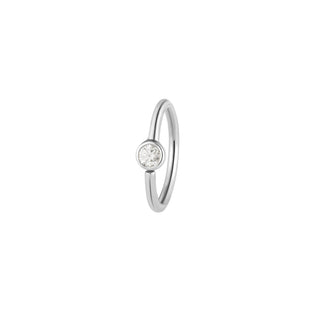 Fixed Bezel Bead Ring 2mm CZ - Side Set Facing Seam Rings Buddha Jewelry White Gold  