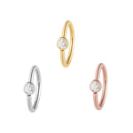 Fixed Bezel 2mm Side Set Facing Bead Ring with CZ Fixed Rings Buddha Jewelry